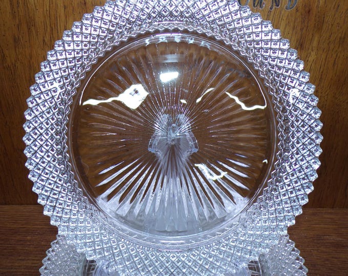 2506 Anchor Hocking Miss America Vintage Crystal 10.25" Dinner Plates Set of 4 - Good Condition w/ A few Light Scratches