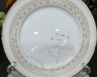2403 Pink Lily Bouquet Collection 8" Salad / Lunch / Snack Plates Set of 4 by Lenox