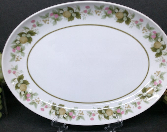 2312 Mikasa Eclipse #5741 Sumay 14.25" x 10.75" Fine China Oval Serving Platter- Narumi Japan- Great Condition