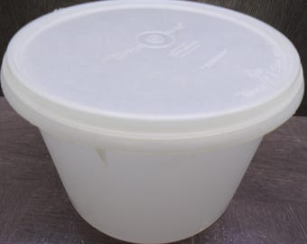 2606 Vintage Tupperware Wonderlier 8.5" x 5.5" Clear Frosted Round Container with Lid