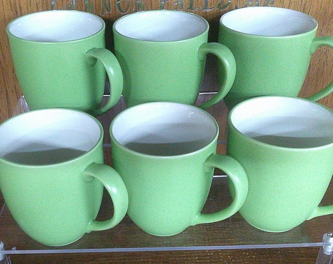 2503 Noritake Stoneware Colorwave Apple #8094 4" 11 oz Mugs Set of 6 White Interior - Great Condition