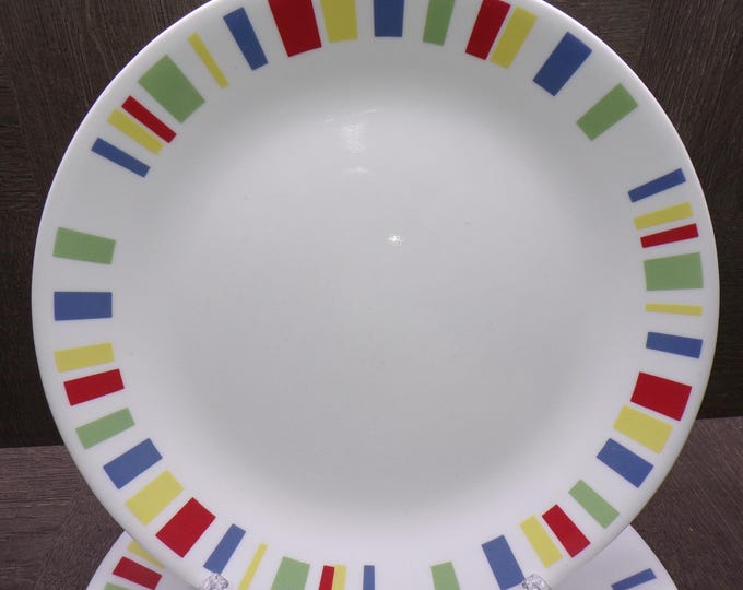 2604 Corelle Memphis Pattern Vintage 10.25" Dinner Plates Set of 4