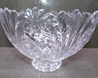 2604 Crystal Clear Industries Meridian 9" Lead Crystal Footed Centerpiece Decorative Bowl
