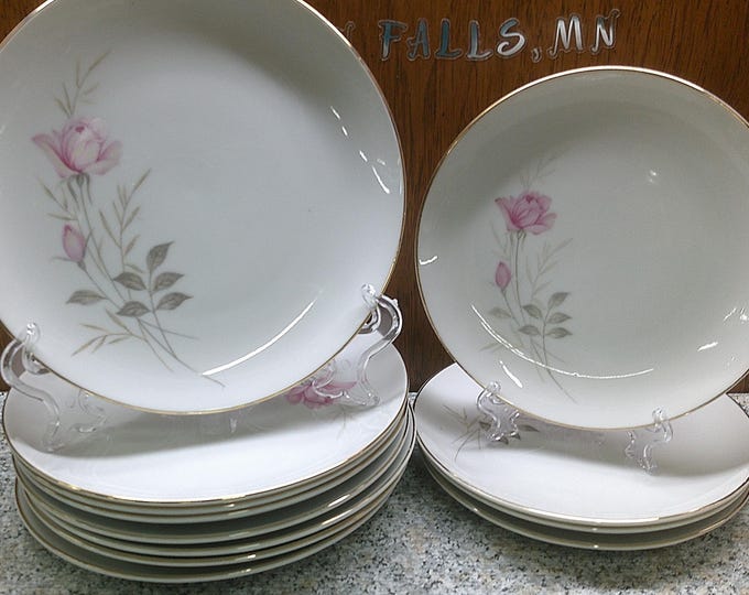 2407 Camelot American Rose #1655 Fine China Made in Japan - Pink Roses & Gold Rim - Good Condition Choose from List: