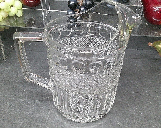 2403 Imperial Glass Cape Cod 8" Vintage Crystal Pitcher w/ Ice Lip 160/239 - Great Condition No Chips or Cracks