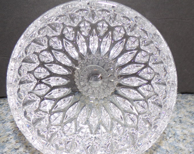 2210 Gorham Althea - FULL Lead Crystal 5" Vintage Footed Compote Candy Dish / Candle Holder Germany - No Chips or Cracks
