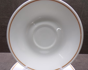 2506 Corelle Indian Summer Vintage 6.25" Saucer Plates (Orange Brown) Stripe Set of 6 - Pretty Good Condition Some Scratches