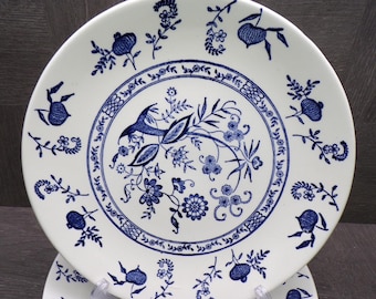 2602 Scio Pottery Old Town Blue Onion Vintage 1950's Ohio, USA 10" Dinner Plates Set of 4 - Great Condition