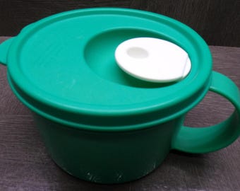 2609 Tupperware 16 oz Teal Crystalwave Soup Mug with Vent