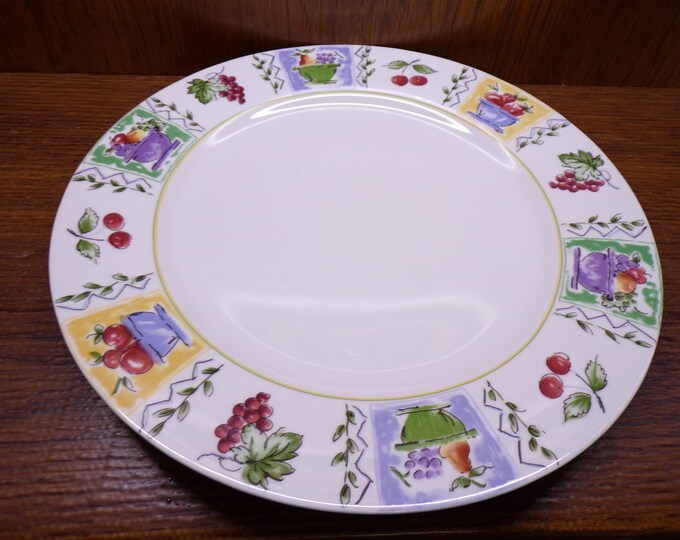 2506 Studio Nova Fruit Festival TPC00 Oven to Table 12" Fruit Basket Platter - Good Condition Light Scratches