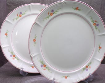 2605 Petite Fleur Vintage Oven to Table 10.75" Stoneware Dinner Plates Set of 2