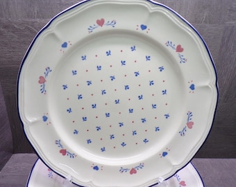 2608 Century Stoneware Hearts 10.75" Vintage Dinner Plates Set of 6