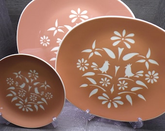 2608 Harkerware Country Charm Coral 3 pc Serving Set