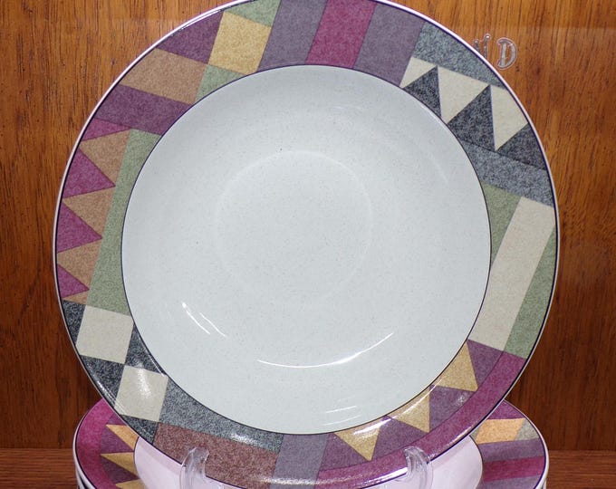2503 Studio Nova Palm Desert Y2216 by Nancy Green 9.75" Stoneware Bowls Set of 4 - Great Condition
