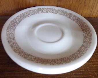 2503 Corelle Woodland Brown Retired 6.25" Saucers Set of 6 - Great Condition