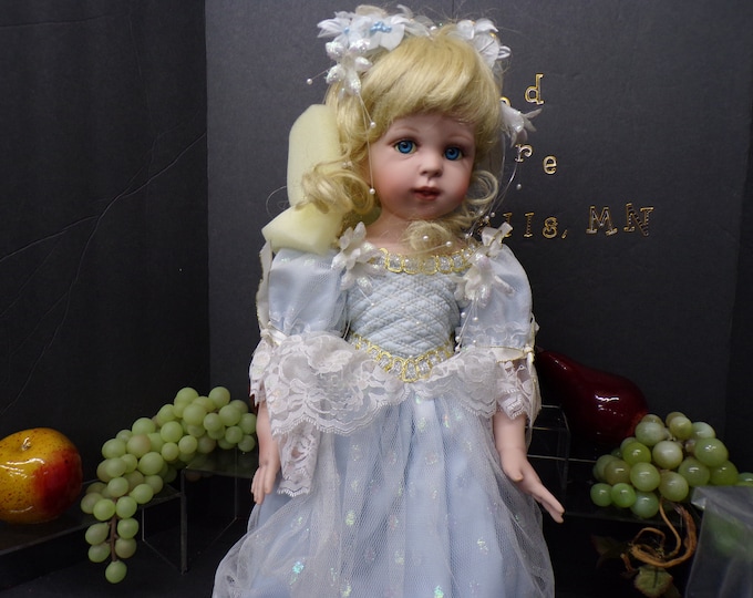 2305 Ashton Drake Gallery 17" Collectable Doll with Stand - No Certificate of Authenticity - Good Vintage Condition