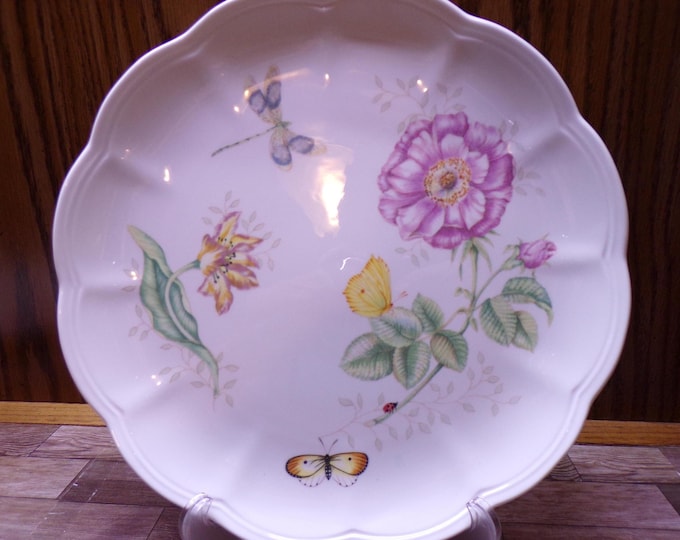 2511 Lenox Butterfly Meadow by Louise Le Luyre Ultra Fine Porcelain Dinnerware One 11" Plate Dragonfly - Great Condition