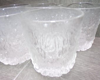 2608 Goebel Charlottenhutte Feuerland Vintage Ice Tree Bark Whiskey Rocks 8 oz Glasses Set of 6