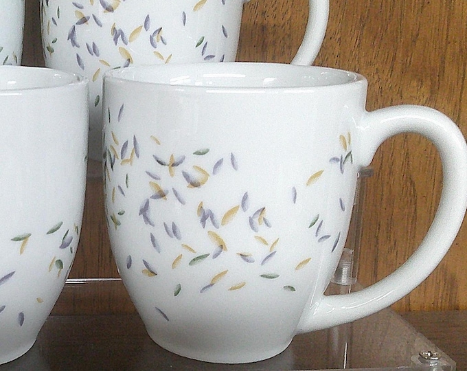 2412 Corelle Coordinates Autumn Dance 4.25" 12 oz Porcelain Coffee Mug Set of 4 - Great Condition