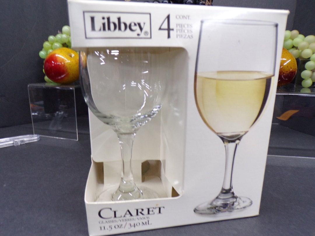 2302152C5 Vintage Set of 4 Libbey Glass Claret 11.5 Oz. Etsy