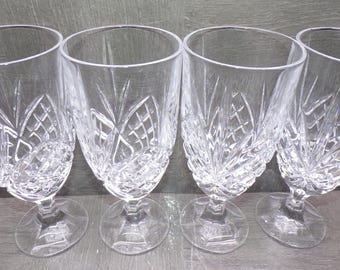 2605 Godinger Dublin Shannon 7.75" Vintage Lead Crystal Iced Tea Glasses Set of 4