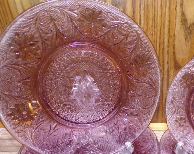 2510 Tiara Exclusives Vintage Amethyst Plum Glass Sandwich Dinnerware by Indiana Glass - Great Condition Couple Scratches