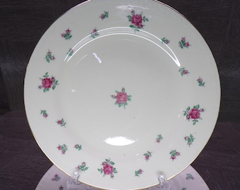 2602 Homer Laughlin Georgian Eggshell K47N5 American Vogue Rambler Rose Vintage 6.25" Dessert / Snack Plates Set of 4 - Great Condition