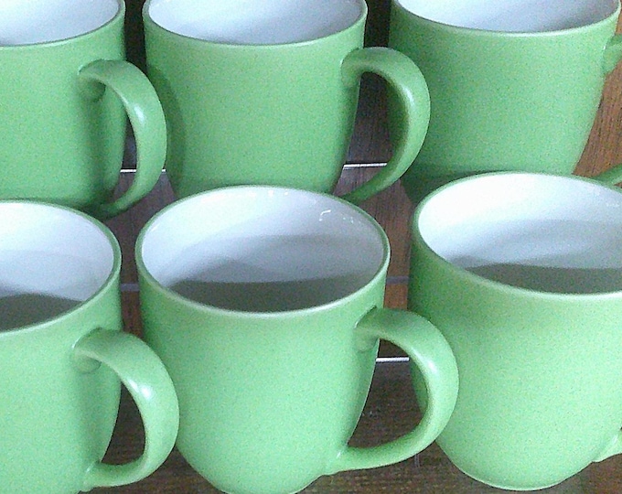 2503 Noritake Stoneware Colorwave Apple #8094 4" 11 oz Mugs Set of 6 White Interior - Great Condition