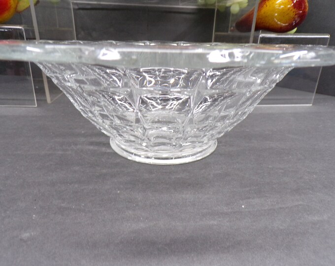 2303 Indiana Glass Constellation Pattern 11.5" Vintage Scalloped Bowl - Good Condition No Chips or Cracks