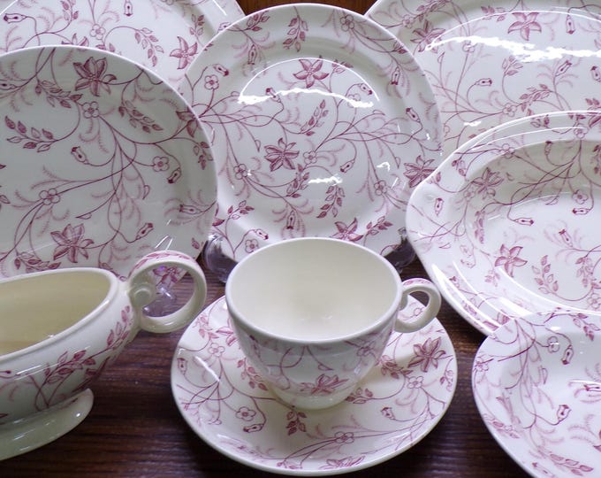 2508 Taylor Smith Taylor Red Chelsea Chintz TST #3513 Vintage Dinnerware - Good Condition Some Wear & Light Scratches Choose from List: