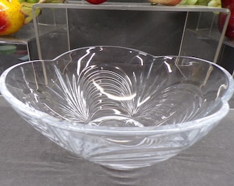 2303 Drapery Pattern 24% Lead Crystal 10" Vintage Serving Bowl