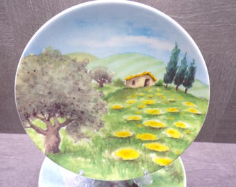 2607 Boston Warehouse Tuscany Landscape Vintage 6.5" Dessert / Bread Plates Set of 4 by Susanne Riette