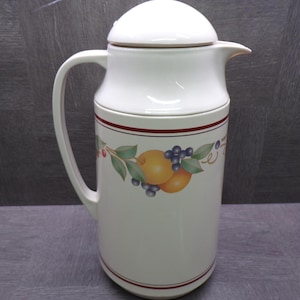 2604 Corning Corelle Fruit Abundance Vintage Thermique Carafe Thermos Pitcher