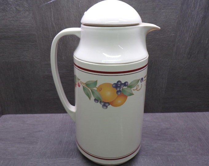 2604 Corning Corelle Fruit Abundance Vintage Thermique Carafe Thermos Pitcher