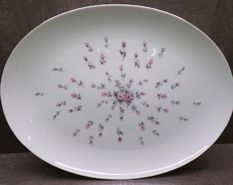 2605 Harmony House Rose Bud Vintage 14" x 10.75" Oval Platter
