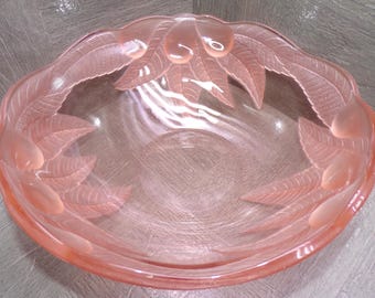 2609 Arcoroc Luminarc Vintage Rosaline Frosted Embossed Fruit 10" Bowl