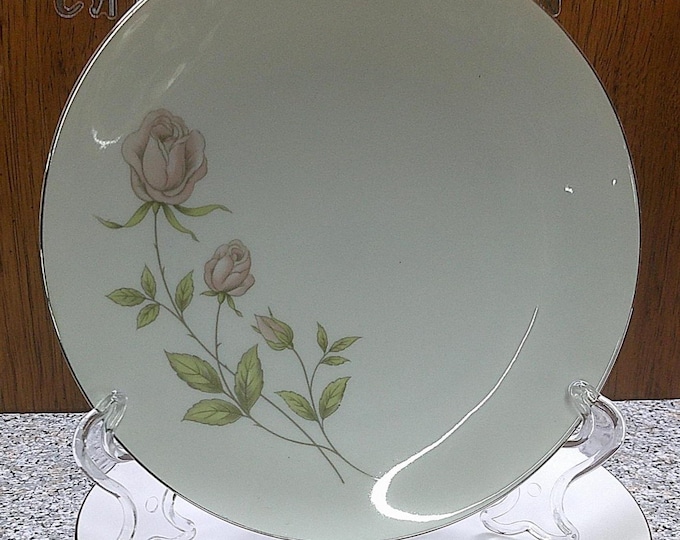 2409 Beautiful Pink Roses on 7.5" Snack / Dessert Plates Set of 7 Made in Bavaria Germany for Prudential - Good Condition No Chips or Cracks
