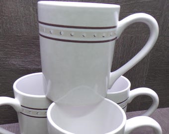 2605 Corelle Coordinates Pewter 4" 12 oz Stoneware Coffee Mug Set of 4