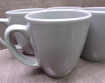 2607 Corelle Stoneware 12 oz 4" Gray Coffee Mugs / Cups Set of 4