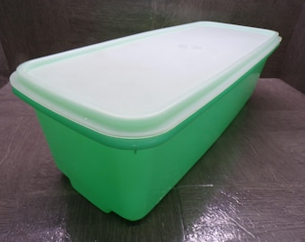 2605 Tupperware 782-1 Jade Green 14"x5"x4.5" Celery Keeper with Frosted Lid