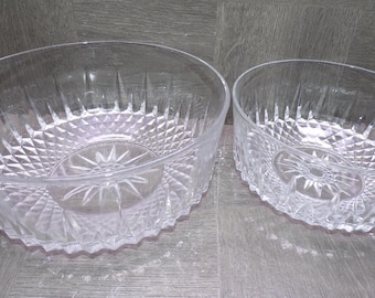 2604 Arcoroc Diamant Vintage Tempered Glass Serving Bowl Set of 2