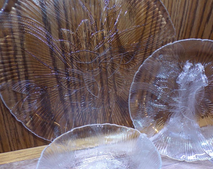 2309 Arcoroc Cantebury Crocus Textured Tempered Glass Dinnerware Made in France - Great Condition Choose From List: