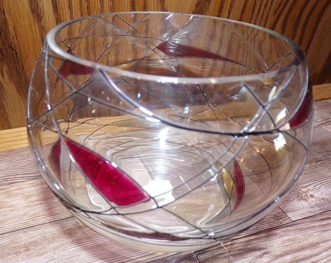 2511 Partylite 4" Tall x 5" Wide Retired Vintage Mosaic Calypso Stained Glass Tealight Candle Holder - Great Condition