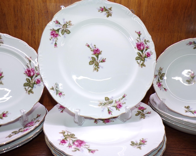 2503 Empress China Moss Rose Dinnerware w/ Gold Rim Made in Japan - Great Condition - Choose from List: