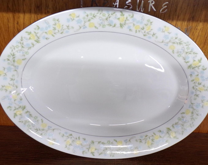 2505 Crown Ming Spring Garden Fine China Silver Rim Yellow & Blue Floral Dinnerware -Great Condition Choose From List: