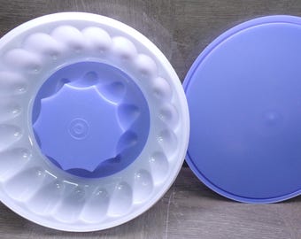 2605 Tupperware Jello Mold Ice Ring 9.5" 3 pc Vintage Holiday - Excellent Condition