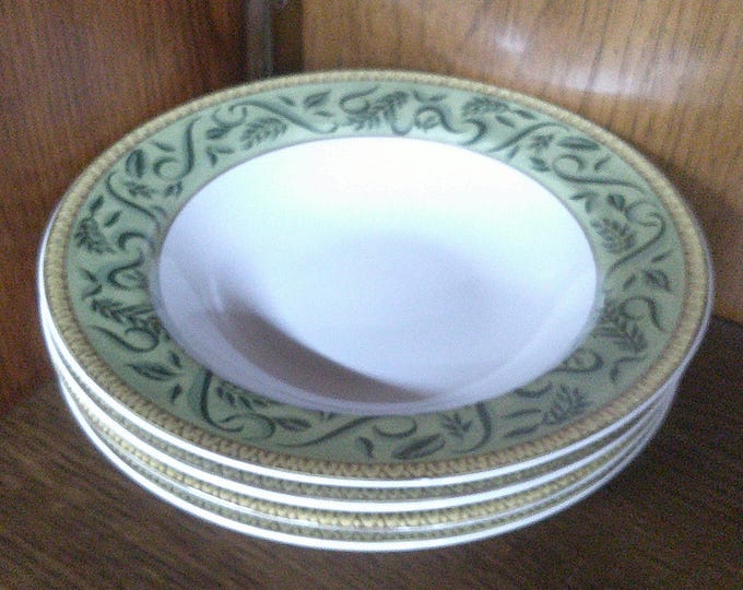 2501 American Atelier Botanical #5023 Rimmed 9.25" Bowls Set of 5 - Great Condition