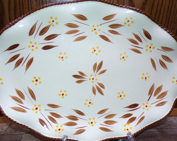 2508 Temptations by Tara Old World Brown 14" Oval Platter - Great Condition