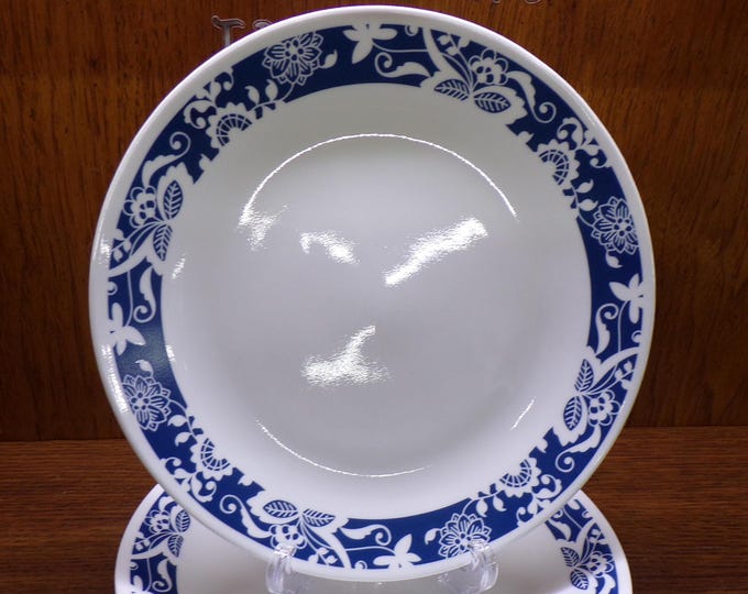 2501 Corelle Vitrelle True Blue 10.25" Dinner Plates Set of 4 - Edges Feel a Little Rough But Front & Back are in Excellent Condition