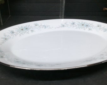 2401 Noritake Iverness  13.5" x 10.25" Platinum Rim Platter